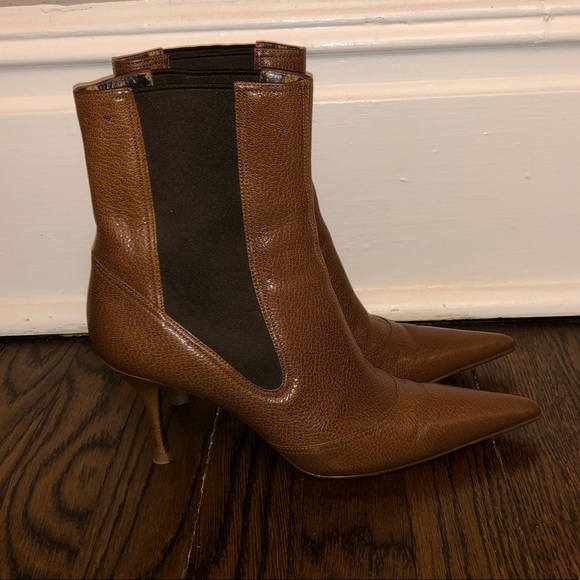 DG Dolce and Gabbana Tobacco Leather Boots Size 37 - Picture 3 of 6